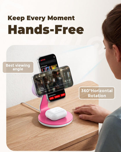 HERRBOLAI 3 in 1 Charging Station Compatible with Magsafe Charger
