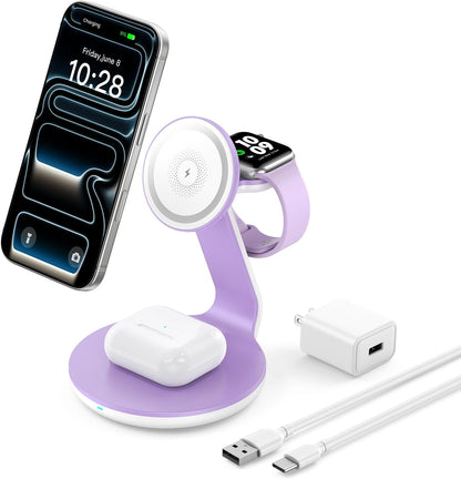 HERRBOLAI 3 in 1 Charging Station Compatible with Magsafe Charger