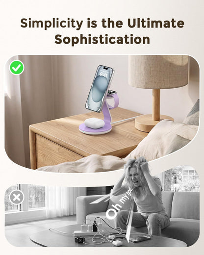 HERRBOLAI 3 in 1 Charging Station Compatible with Magsafe Charger