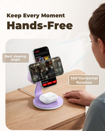 HERRBOLAI 3 in 1 Charging Station Compatible with Magsafe Charger