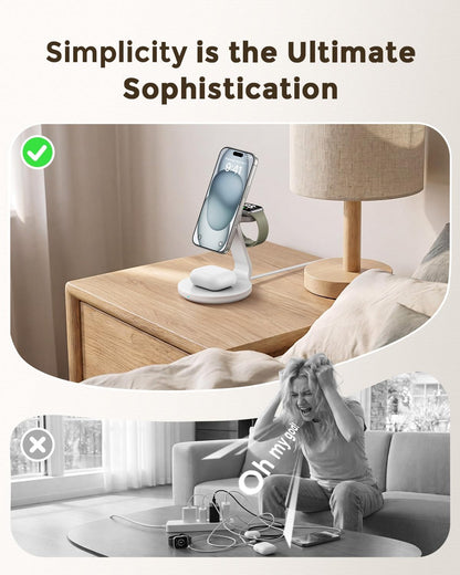 HERRBOLAI 3 in 1 Charging Station Compatible with Magsafe Charger