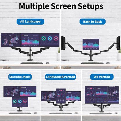 Triple Monitor Desk Mount for Computer Screens up to 32"
