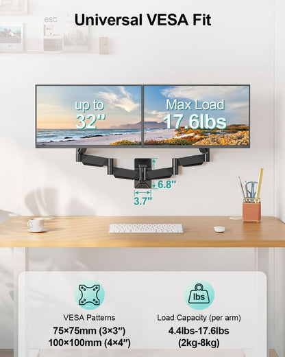 Triple Monitor Desk Mount for Computer Screens up to 32"