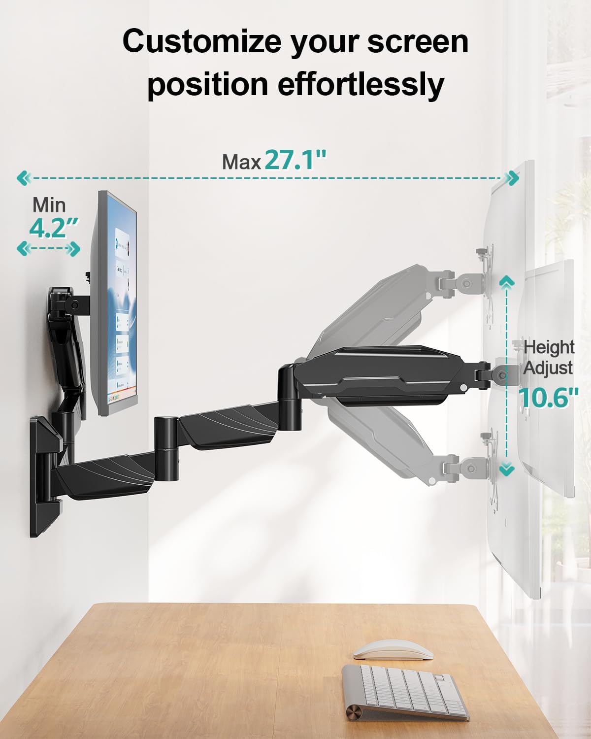 Triple Monitor Desk Mount for Computer Screens up to 32"