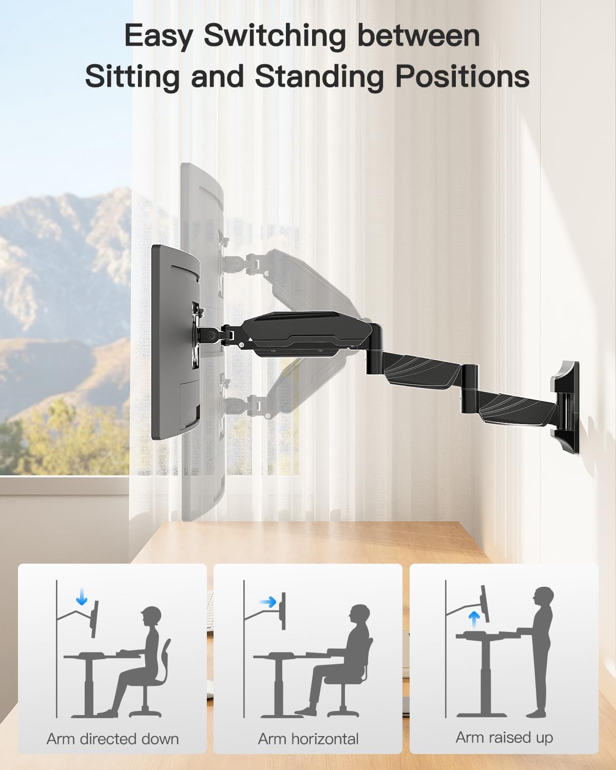 Triple Monitor Desk Mount for Computer Screens up to 32"