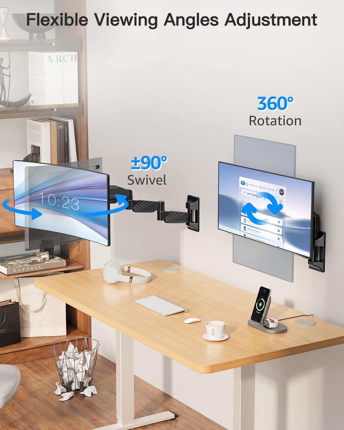 Triple Monitor Desk Mount for Computer Screens up to 32"