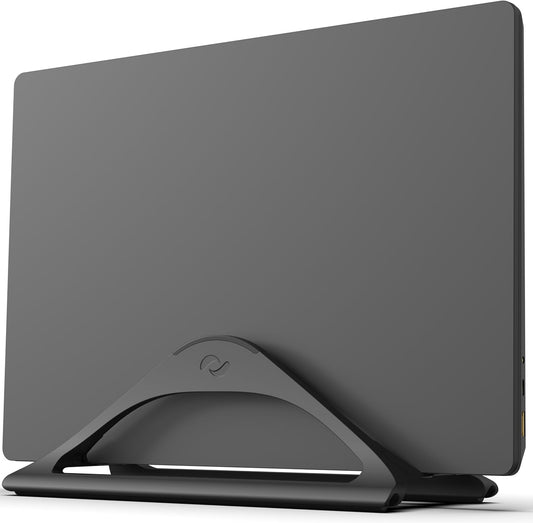Vertical Laptop Stand for Desks Adjustable Matte Black MacBook