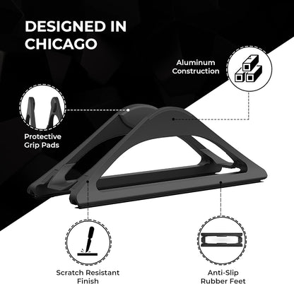 Vertical Laptop Stand for Desks Adjustable Matte Black MacBook