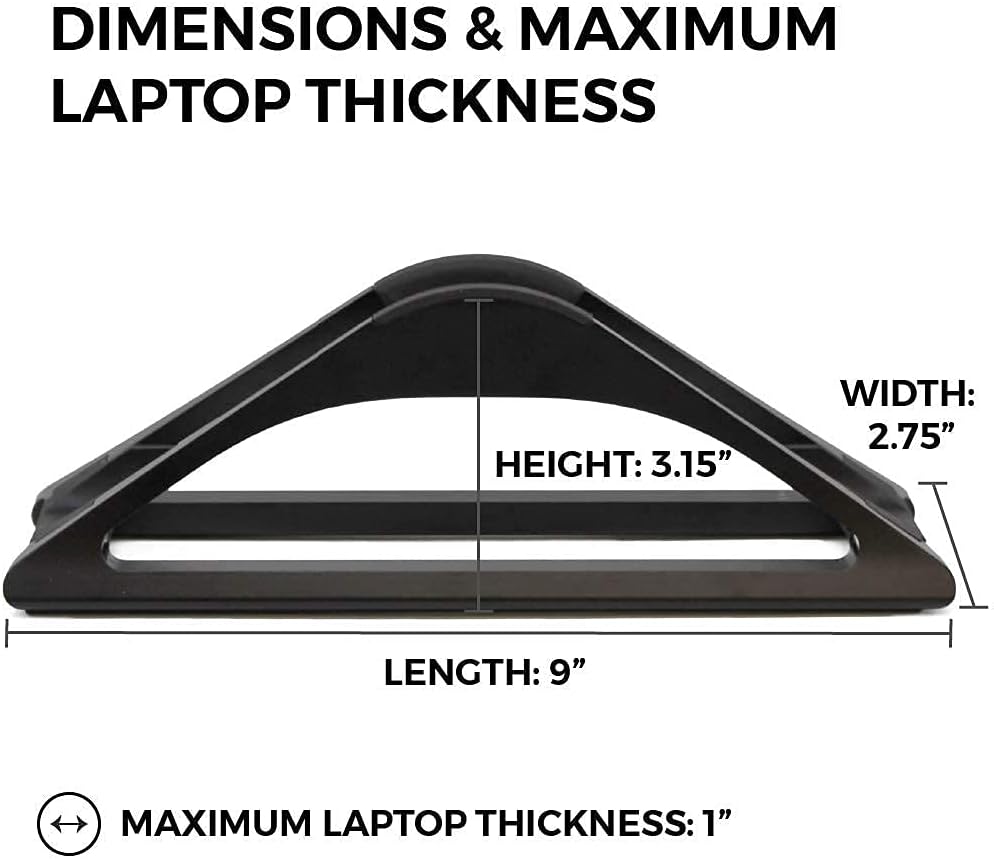 Vertical Laptop Stand for Desks Adjustable Matte Black MacBook