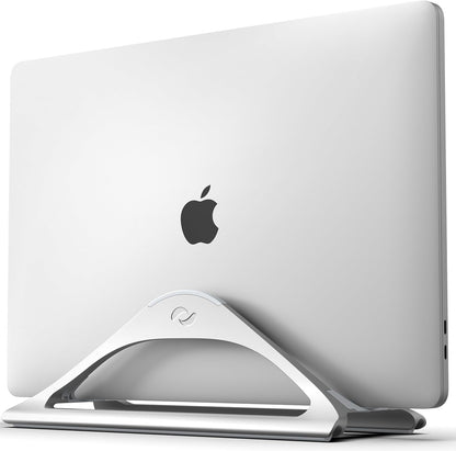 Vertical Laptop Stand for Desks Adjustable Matte Black MacBook