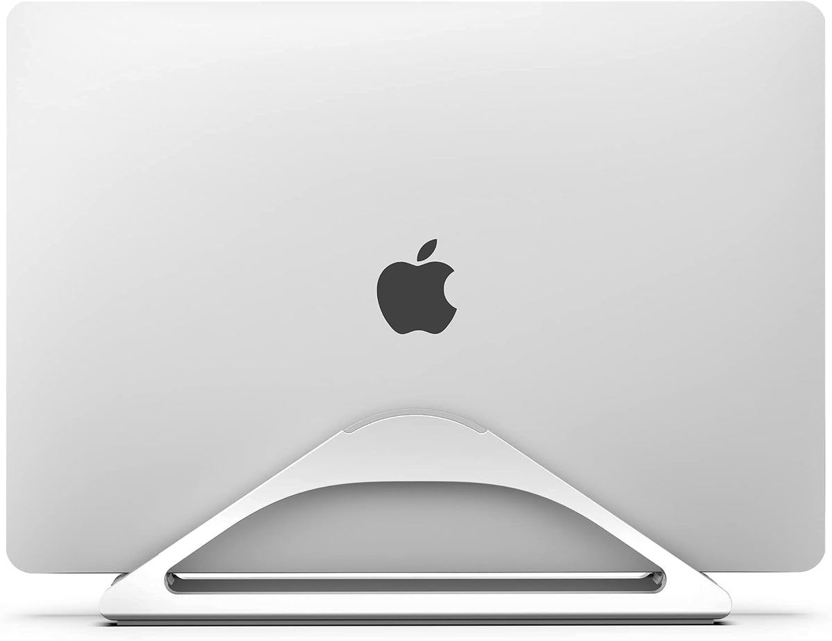 Vertical Laptop Stand for Desks Adjustable Matte Black MacBook