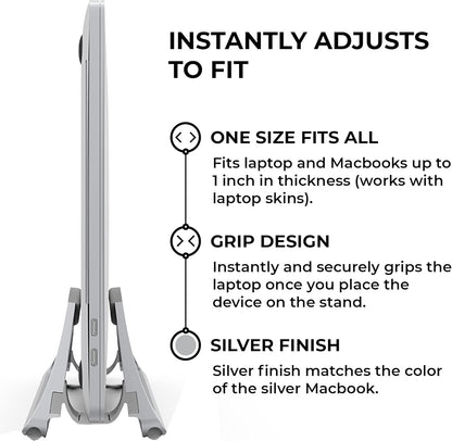 Vertical Laptop Stand for Desks Adjustable Matte Black MacBook