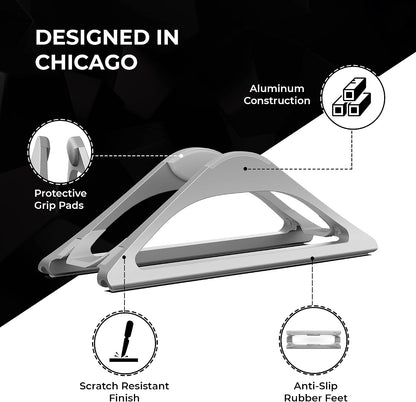 Vertical Laptop Stand for Desks Adjustable Matte Black MacBook