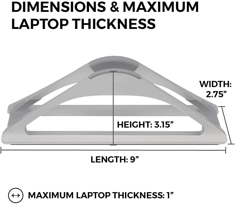 Vertical Laptop Stand for Desks Adjustable Matte Black MacBook