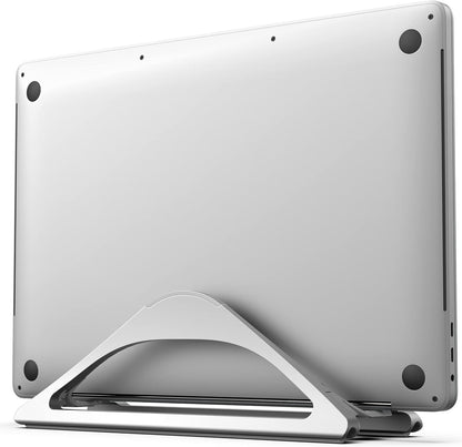 Vertical Laptop Stand for Desks Adjustable Matte Black MacBook