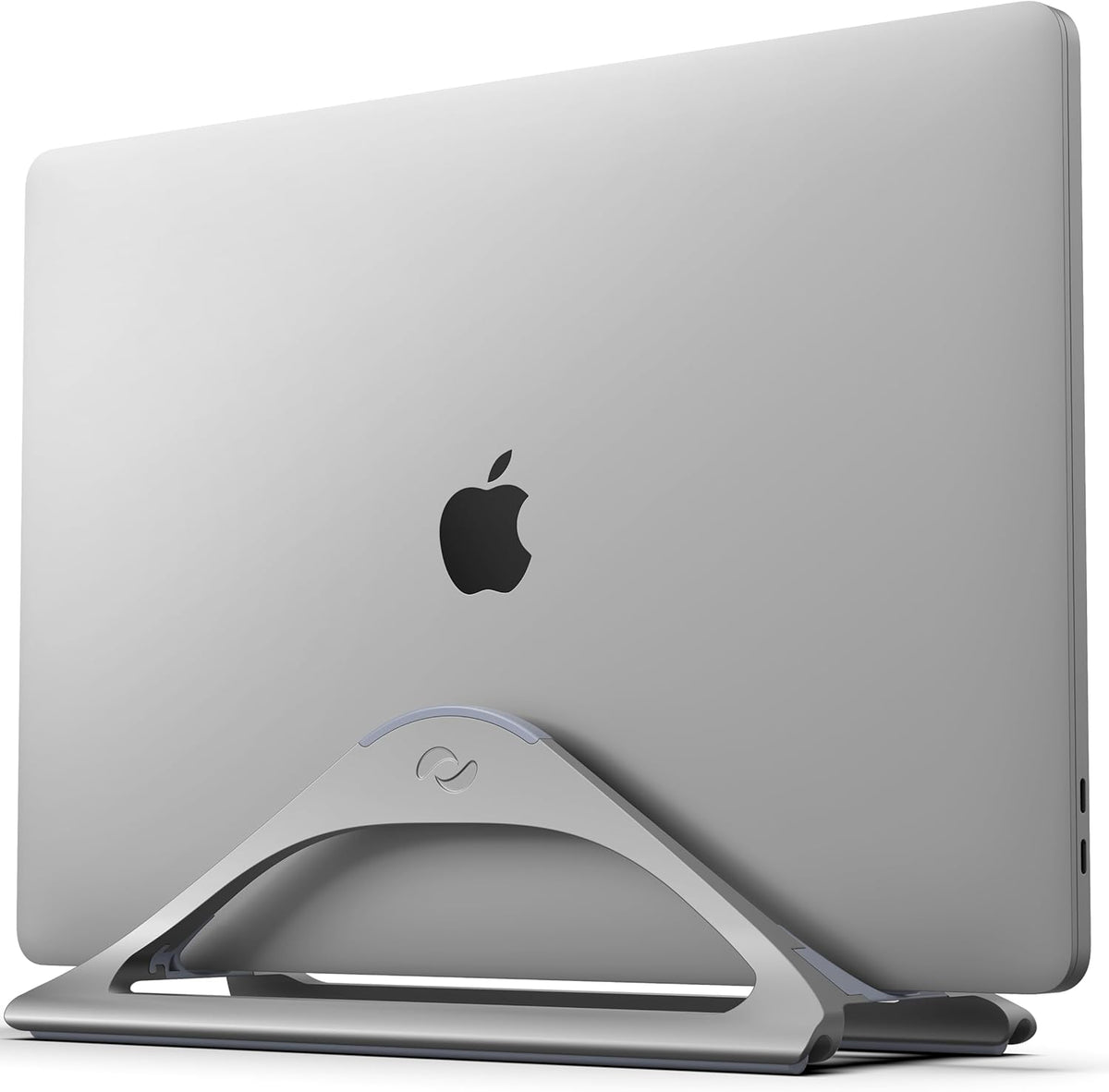Vertical Laptop Stand for Desks Adjustable Matte Black MacBook