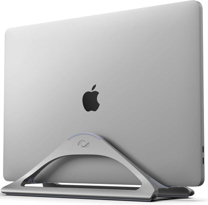 Vertical Laptop Stand for Desks Adjustable Matte Black MacBook