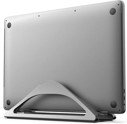 Vertical Laptop Stand for Desks Adjustable Matte Black MacBook