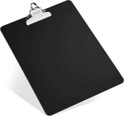 Metal Clipboard, 12 x 9 Inches Heavy Duty Aluminum Clipboards, A4 Letter Sizer Document Holder with High Capacity Clip, Suitable for School, Office, Jobsite or Medical Staff (Black)
