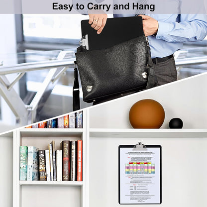 Metal Clipboard, 12 x 9 Inches Heavy Duty Aluminum Clipboards, A4 Letter Sizer Document Holder with High Capacity Clip, Suitable for School, Office, Jobsite or Medical Staff (Black)