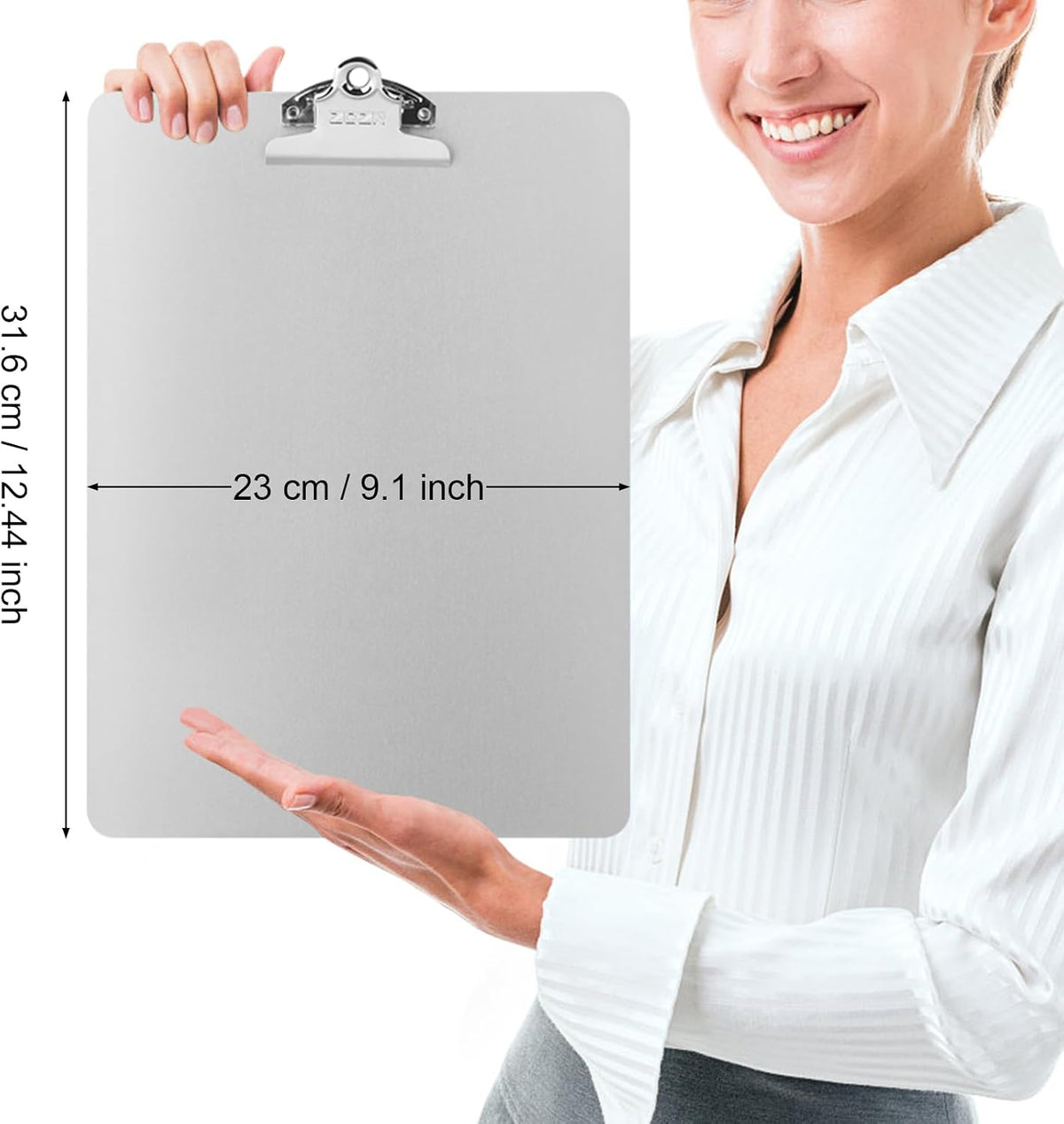Metal Clipboard, 12 x 9 Inches Heavy Duty Aluminum Clipboards, A4 Letter Sizer Document Holder with High Capacity Clip, Suitable for School, Office, Jobsite or Medical Staff (Black)