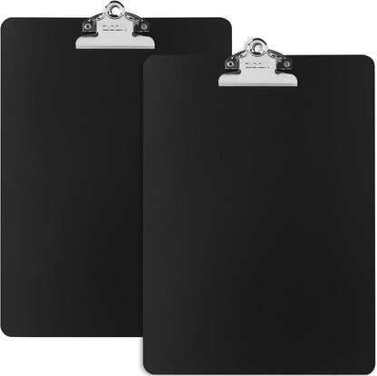 Metal Clipboard, 12 x 9 Inches Heavy Duty Aluminum Clipboards, A4 Letter Sizer Document Holder with High Capacity Clip, Suitable for School, Office, Jobsite or Medical Staff (Black)