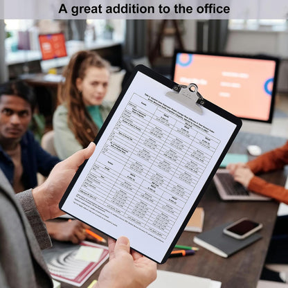 Metal Clipboard, 12 x 9 Inches Heavy Duty Aluminum Clipboards, A4 Letter Sizer Document Holder with High Capacity Clip, Suitable for School, Office, Jobsite or Medical Staff (Black)