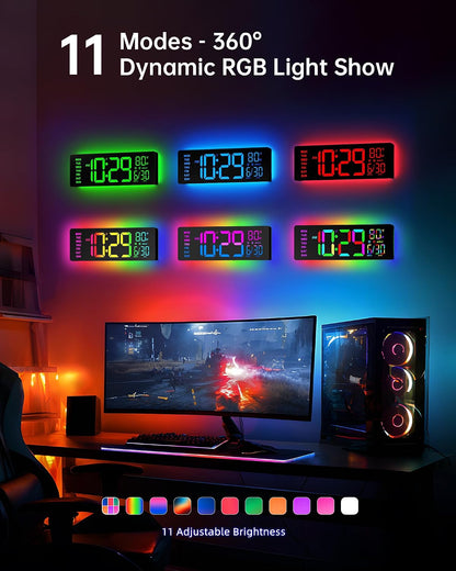 15'' Large Digital Atomic Wall Clock Battery Operated, Auto DST