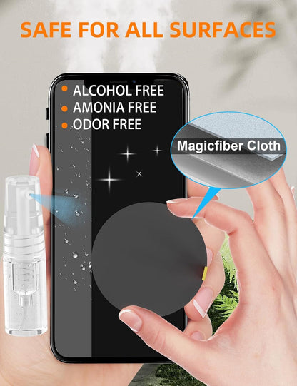Keyboard Cleaner Kit, Electronics Cleaning Kit with Retractable Big Brush, Portable, 20 in 1 Multi-Tool Kit for Phones, Tablet, Computer, PC Monitor,TV Camera Lens with 2.5ml Mist Spray (Black)