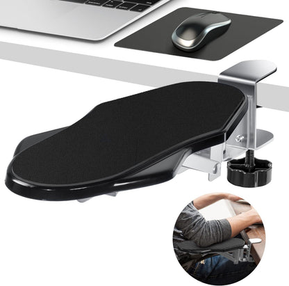 Arm Rest for Desk, 180 Degree Rotating Elbow Pad, Wrist Support, Black