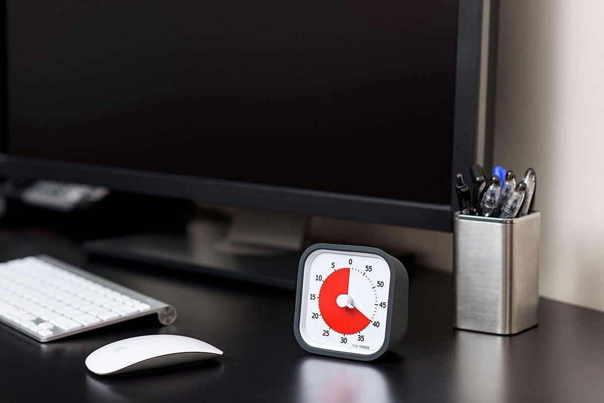 60 Minute MOD Education Edition ⁠— Visual Timer with Desktop Software for Kids Classroom Learning, Teachers Desk Clock, Study Tool and Office Meetings with Silent Operation (Charcoal)