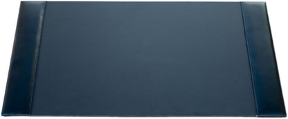 Bonded Pad with Side Rails Luxury Leather Desk Blotter for Writing, 30 x 18 (Navy Blue)