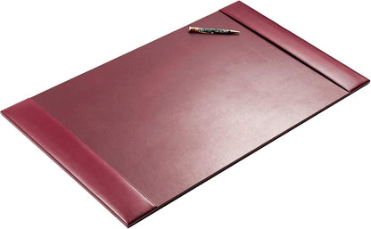 Bonded Pad with Side Rails Luxury Leather Desk Blotter for Writing, 30 x 18 (Navy Blue)