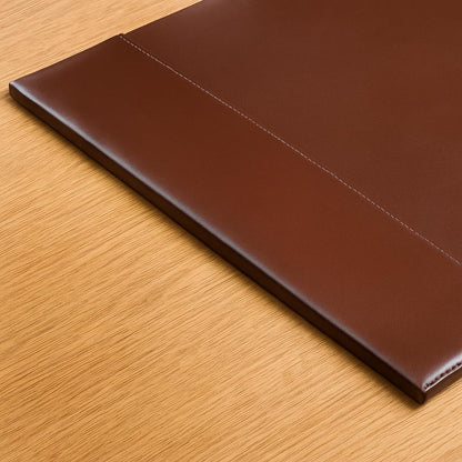 Bonded Pad with Side Rails Luxury Leather Desk Blotter for Writing, 30 x 18 (Navy Blue)
