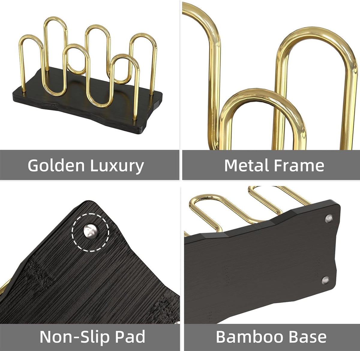 Mail Holder Organizer Countertop, Metal Letter Holder Sorter (Black)
