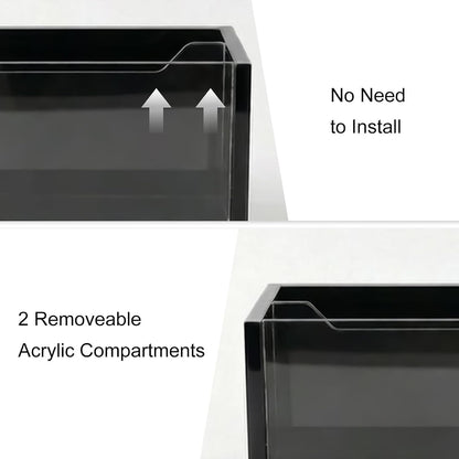 Mail Holder Organizer Countertop, Metal Letter Holder Sorter (Black)