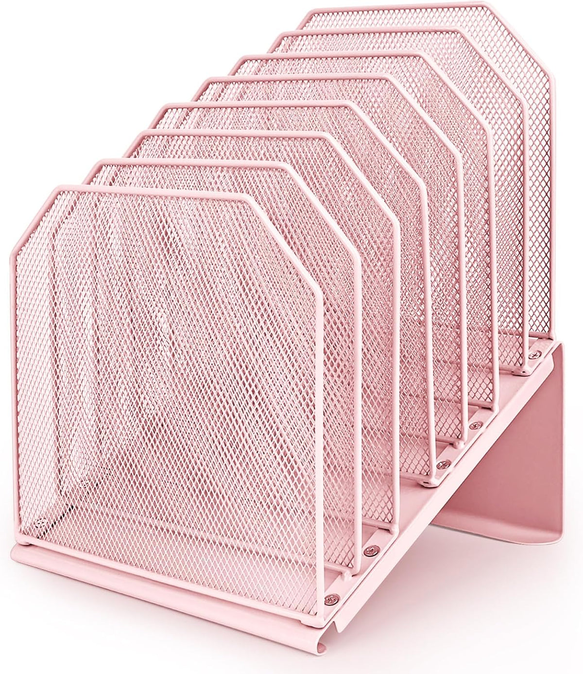 Inclined File Organizer for Desk, 7-Section Vertical File Holder
