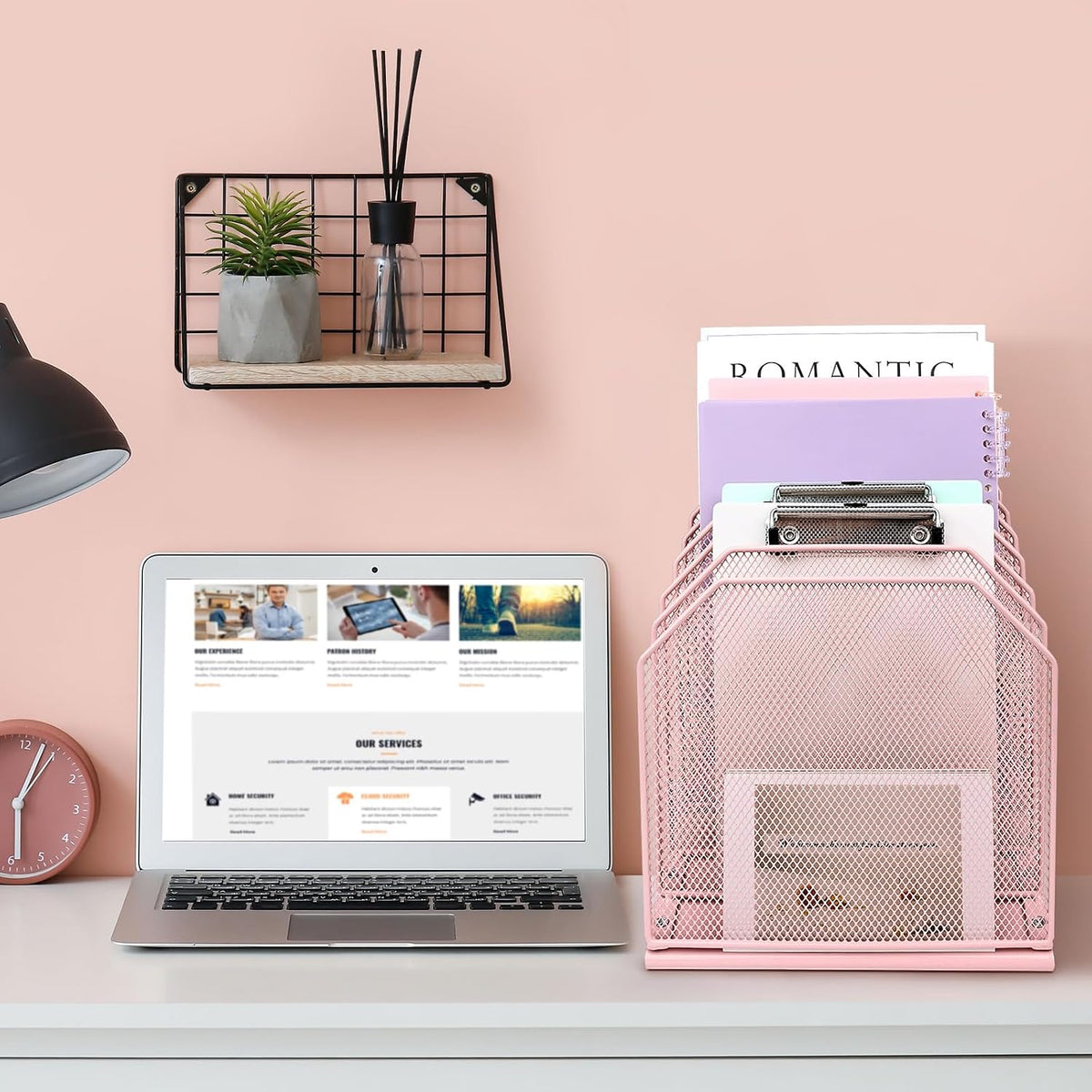 Inclined File Organizer for Desk, 7-Section Vertical File Holder