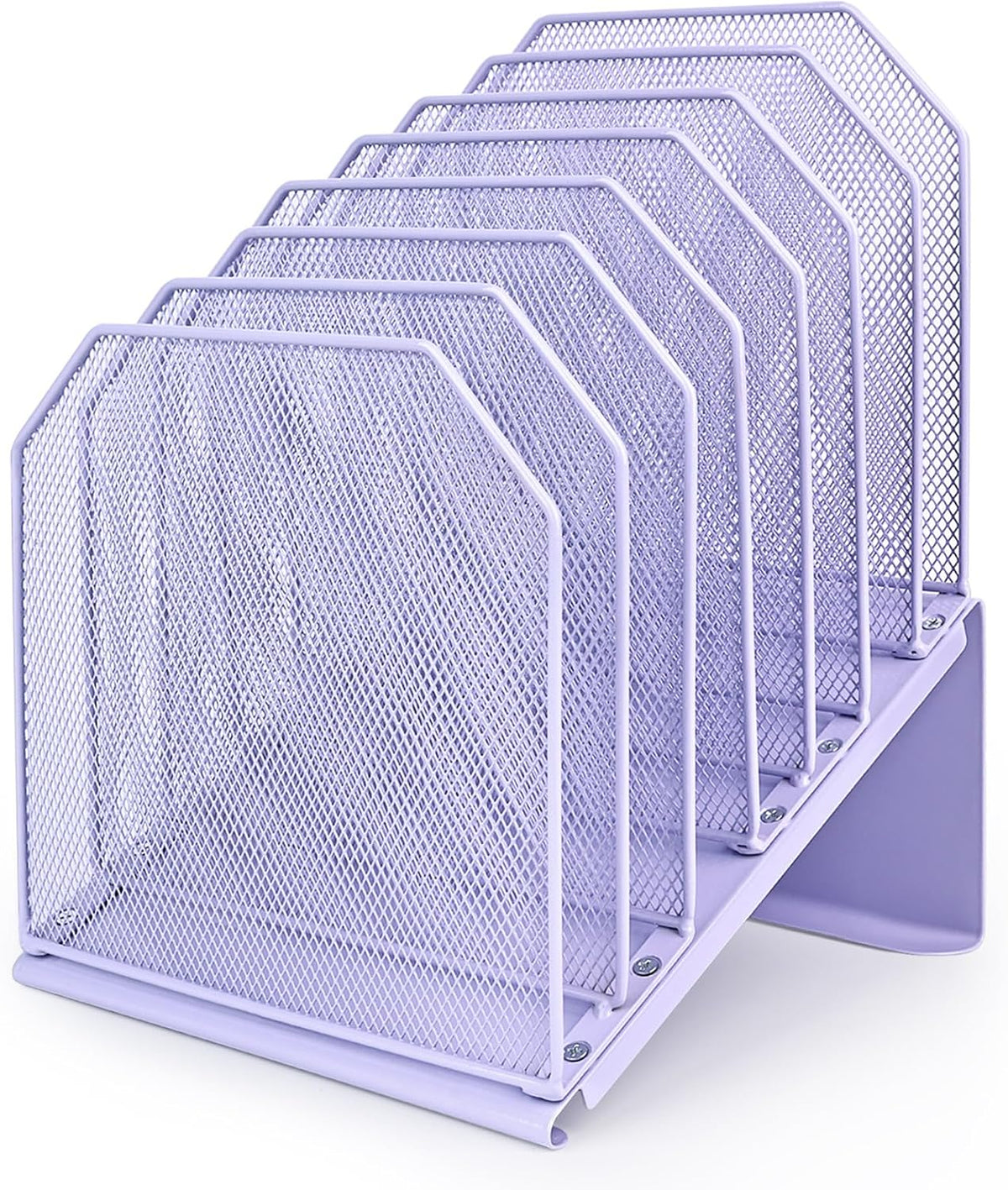 Inclined File Organizer for Desk, 7-Section Vertical File Holder