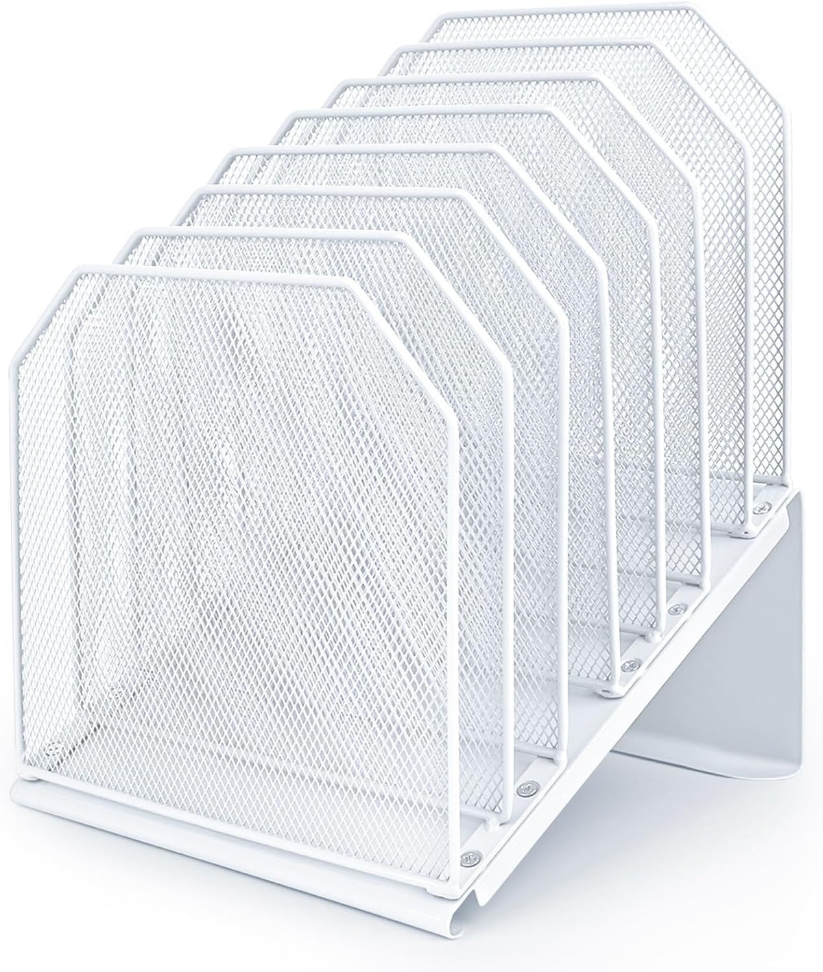 Inclined File Organizer for Desk, 7-Section Vertical File Holder