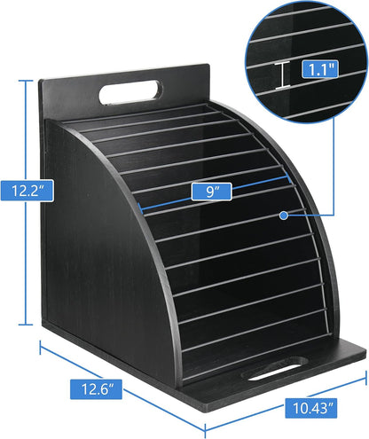 Clipboard Holder, Wooden Clipboard Organizer Storage with 12 Slots