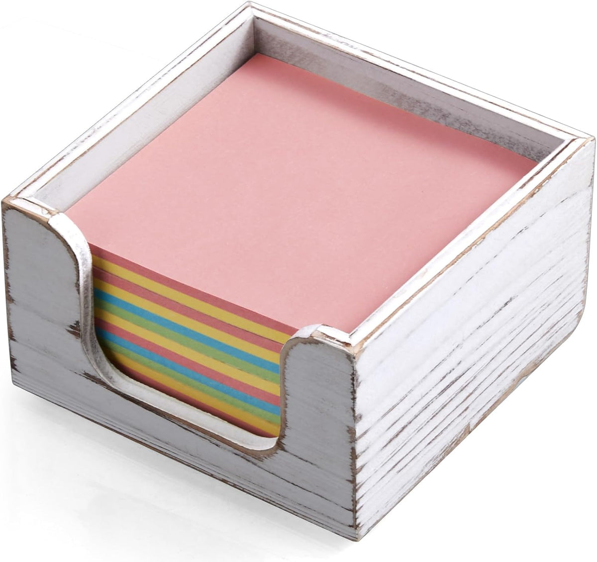 Wood Sticky Note Holder, 3 x 3 Inch Post It Note Dispenser for Office Desk Accessories, Self Stick Note Pad Holder, Memo Pad Holder Dispenser Organizer for School Office Desk Supplies, Black