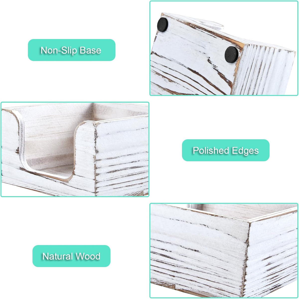 Wood Sticky Note Holder, 3 x 3 Inch Post It Note Dispenser for Office Desk Accessories, Self Stick Note Pad Holder, Memo Pad Holder Dispenser Organizer for School Office Desk Supplies, Black