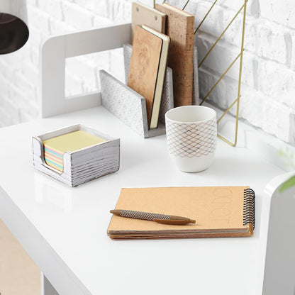 Wood Sticky Note Holder, 3 x 3 Inch Post It Note Dispenser for Office Desk Accessories, Self Stick Note Pad Holder, Memo Pad Holder Dispenser Organizer for School Office Desk Supplies, Black