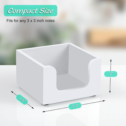 Wood Sticky Note Holder, 3 x 3 Inch Post It Note Dispenser for Office Desk Accessories, Self Stick Note Pad Holder, Memo Pad Holder Dispenser Organizer for School Office Desk Supplies, Black