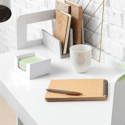 Wood Sticky Note Holder, 3 x 3 Inch Post It Note Dispenser for Office Desk Accessories, Self Stick Note Pad Holder, Memo Pad Holder Dispenser Organizer for School Office Desk Supplies, Black
