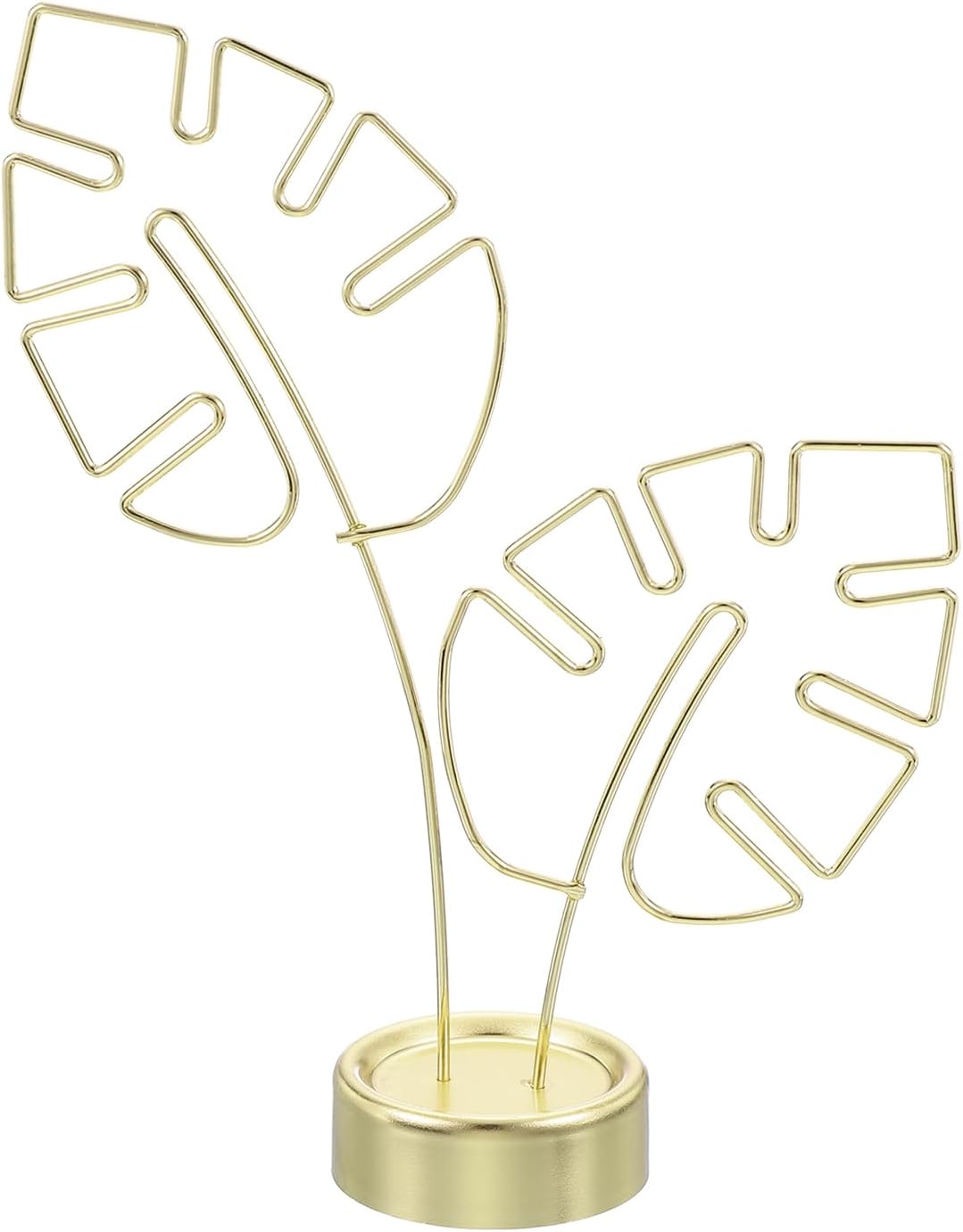 Monstera Memo Clip, Table Card Holder Message Note Cards Display Photo Display Stand for Memo Paper Photo Wedding Desk Office Home Store Supplies, Silver Tone