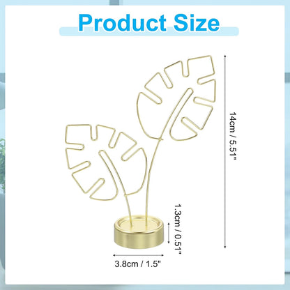 Monstera Memo Clip, Table Card Holder Message Note Cards Display Photo Display Stand for Memo Paper Photo Wedding Desk Office Home Store Supplies, Silver Tone