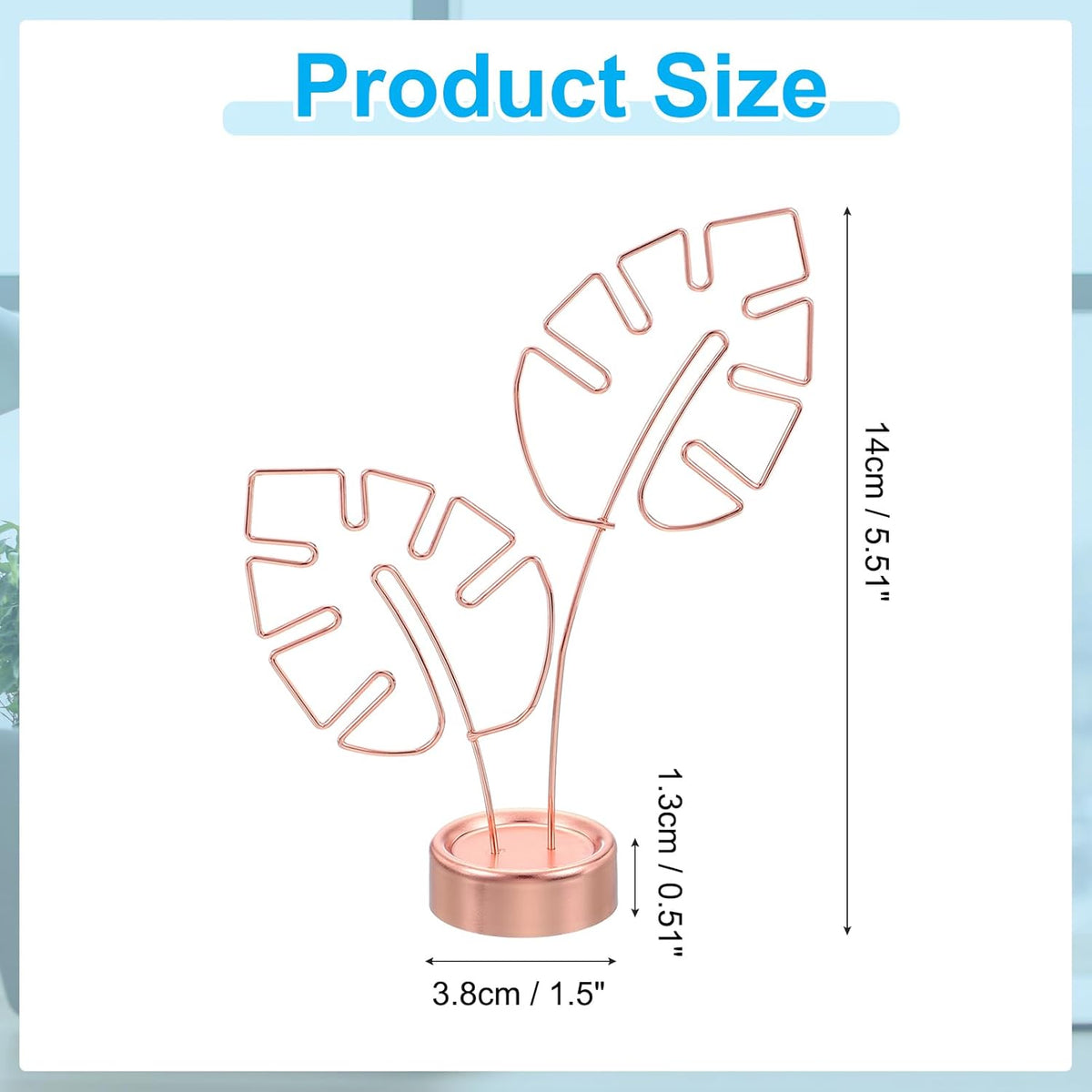 Monstera Memo Clip, Table Card Holder Message Note Cards Display Photo Display Stand for Memo Paper Photo Wedding Desk Office Home Store Supplies, Silver Tone
