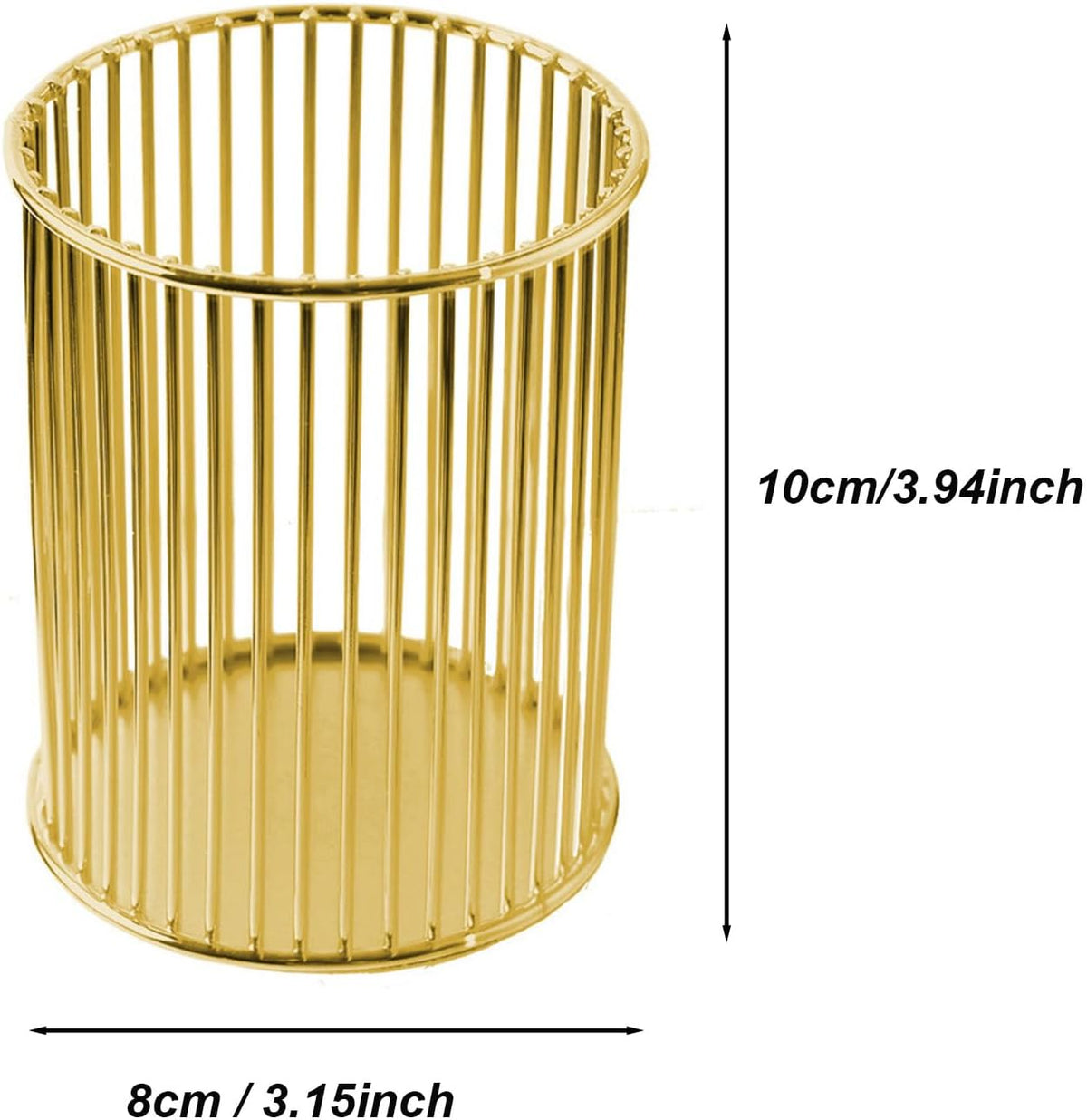 Gold Metal Pen Holder Cup for Desk Makeup Brushes Pencil Holders Home Office Organizer